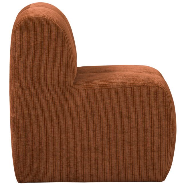 Woood Mojo Eetbankje 84cm Met Rugleuning Ribstof Roestbruin