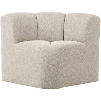 Woood Mojo Eetbankje Hoek Met Rugleuning Boucle Beige Melange