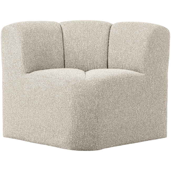 Woood Mojo Eetbankje Hoek Met Rugleuning Boucle Beige Melange