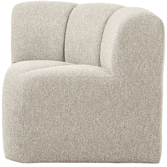 Woood Mojo Eetbankje Hoek Met Rugleuning Boucle Beige Melange