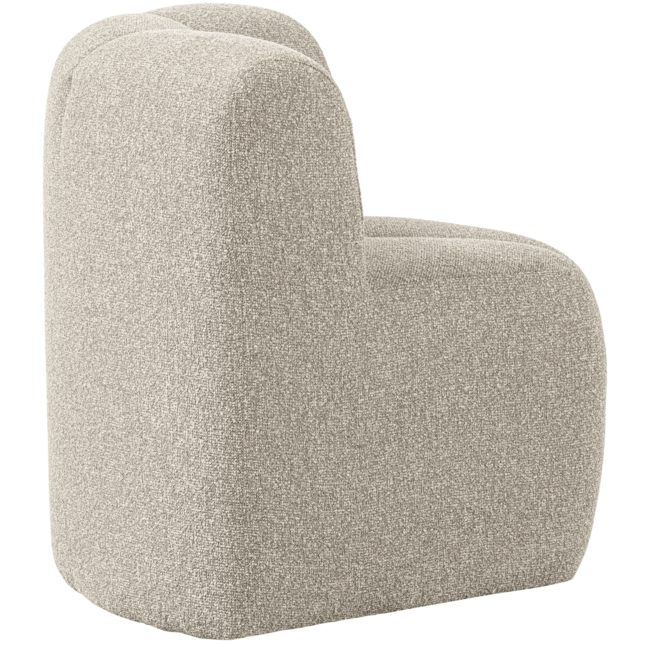 Woood Mojo Eetbankje Hoek Met Rugleuning Boucle Beige Melange