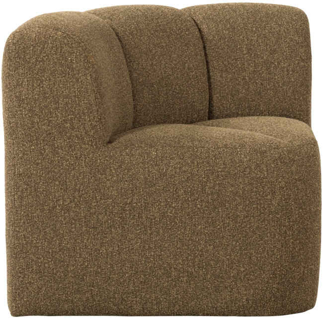 Woood Mojo Eetbankje Hoek Met Rugleuning Boucle Geel/Bruin Melange