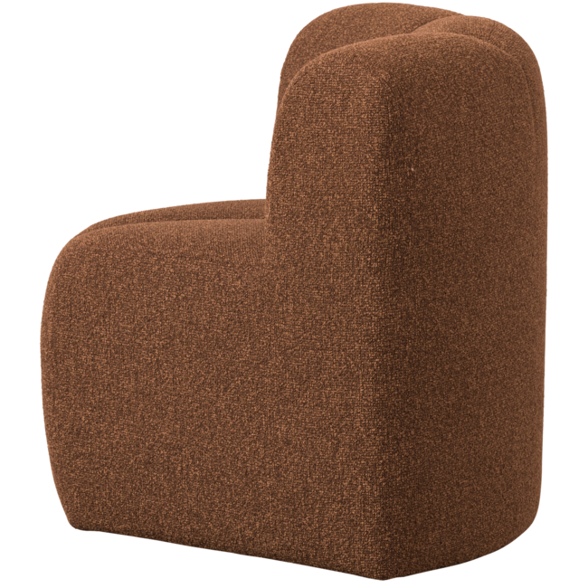 Woood Mojo Eetbankje Hoek Met Rugleuning Boucle Roestbruin Melange