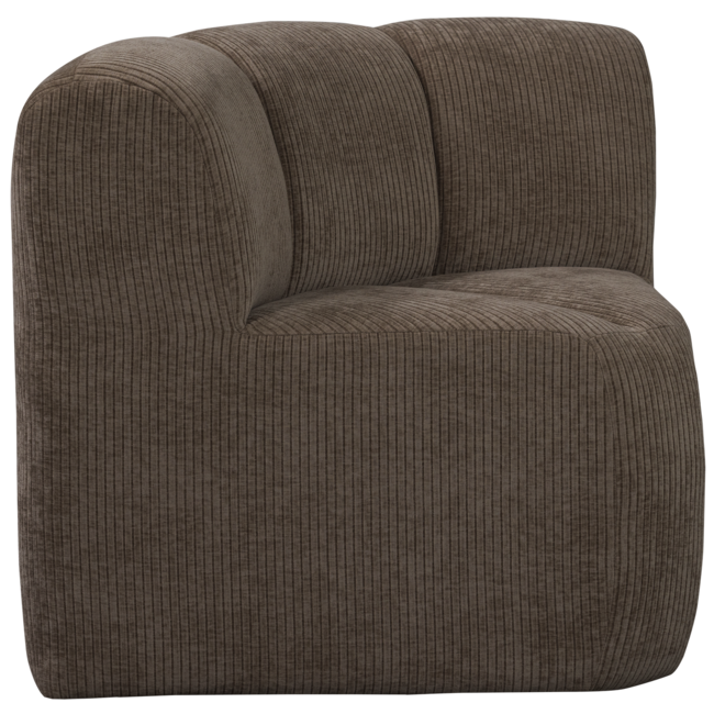 Woood Mojo Eetbankje Hoek Met Rugleuning Ribstof Bruin