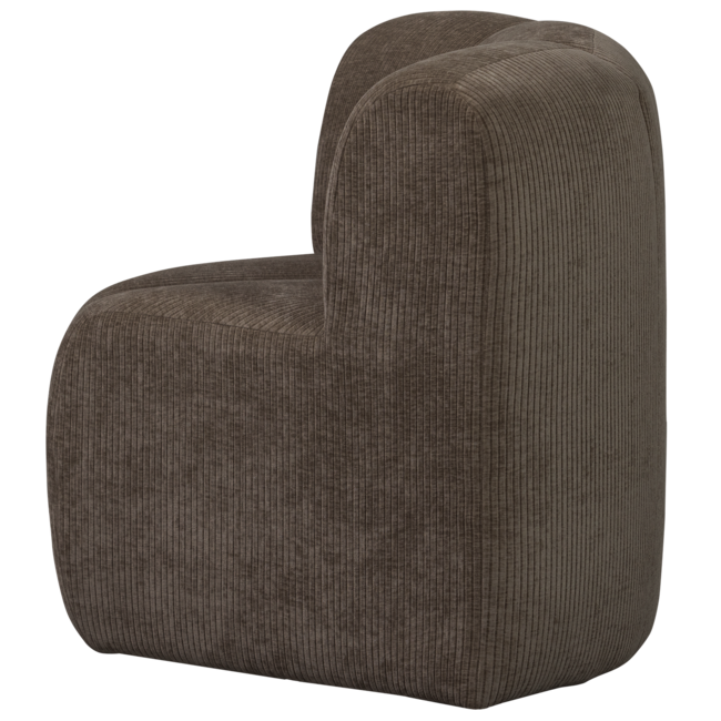 Woood Mojo Eetbankje Hoek Met Rugleuning Ribstof Bruin