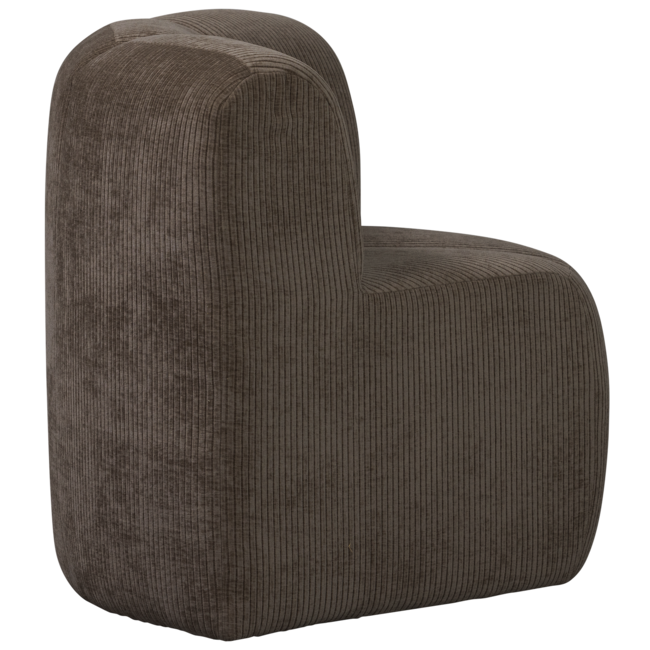 Woood Mojo Eetbankje Hoek Met Rugleuning Ribstof Bruin