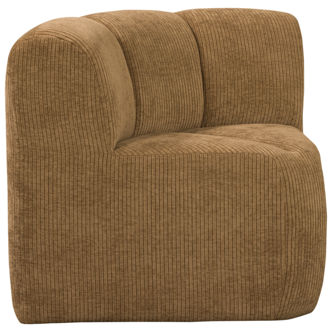 Woood Mojo Eetbankje Hoek Met Rugleuning Ribstof Honinggeel