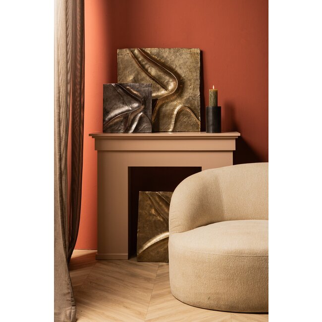 PTMD Wandornament Gihan goud alu wave lines M