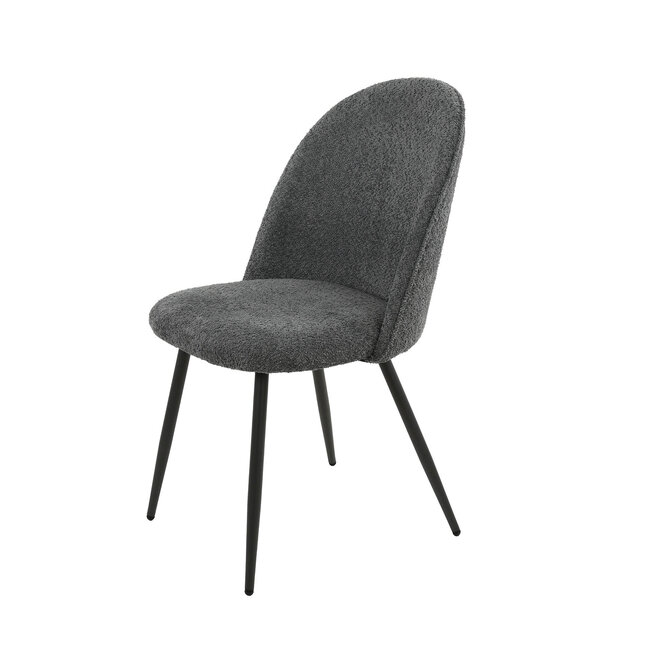 WoonStijl Stoel Boog boucle ronde rug grijs