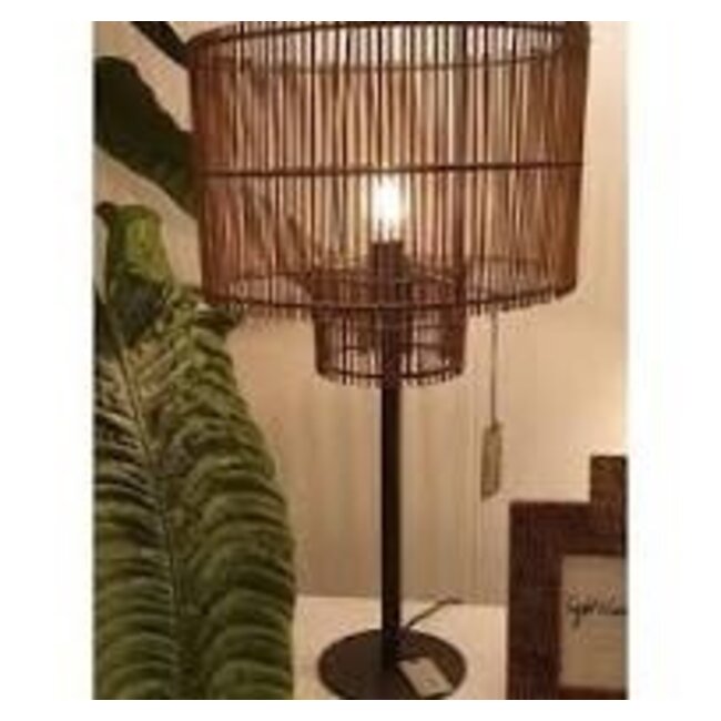 Light en Living Lampenkap RODGER bamboo Bruin Ø30x25 cm