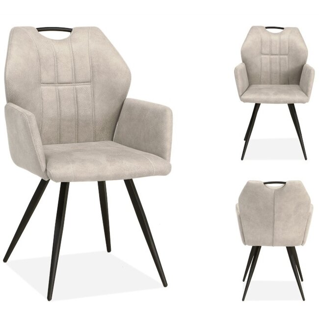 WoonMax Eettafelstoel Puck Zorro - Cognac, Antraciet, Groen, Clay, Zand of Taupe