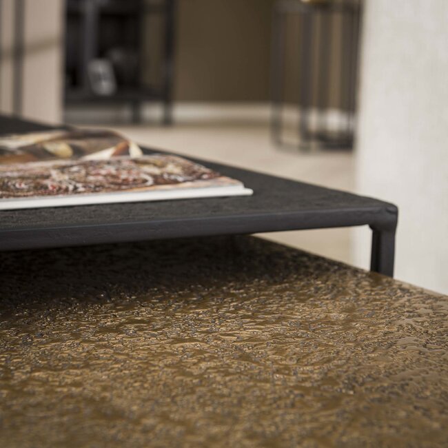 WoonStijl Salontafel set van 2 rechthoek iron metallic