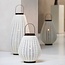 Light & Living Windlicht Ø32x40 cm Dazio Linen Natural+donkerbruin hout