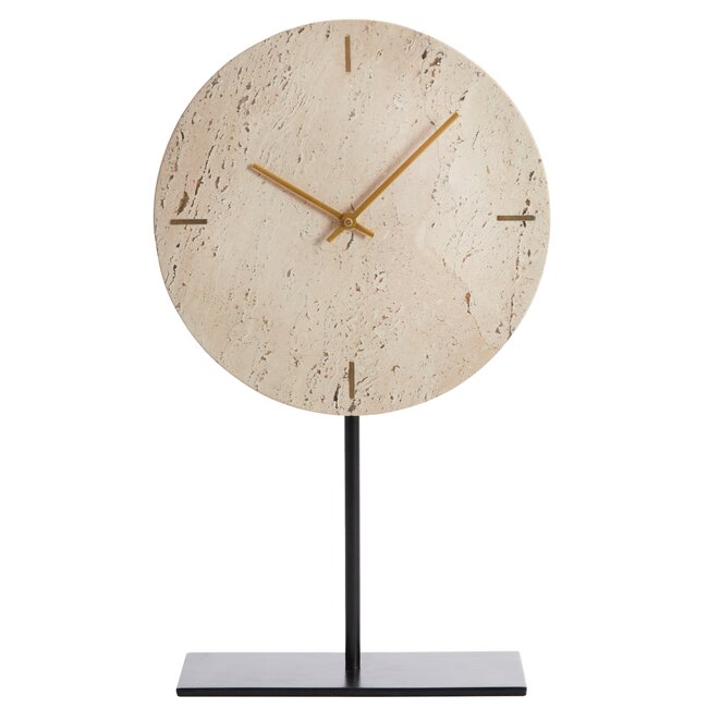 Light & Living Klok op voet 25,5x10x42 cm JENAY travertin zand