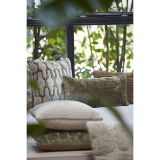 Light en Living Kussen 45x45 cm JEMBANA zand+olijf groen