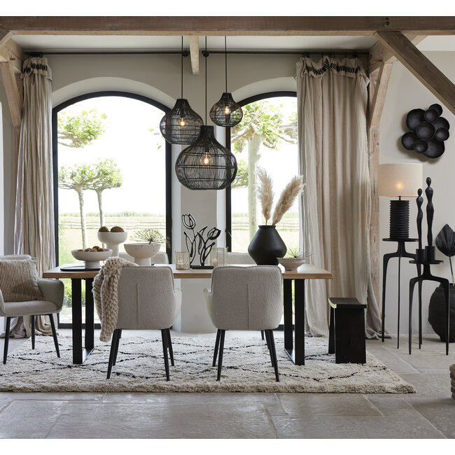 Light en Living Kruk 47x24x50 cm NIEKE zwart