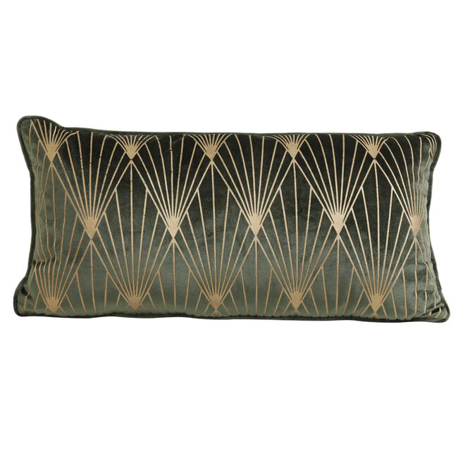 Light en Living Kussen 60x30 cm JANISE groen-goud