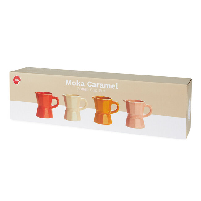 Balvi Koffiekop set Moka Caramel - 4 kleuren