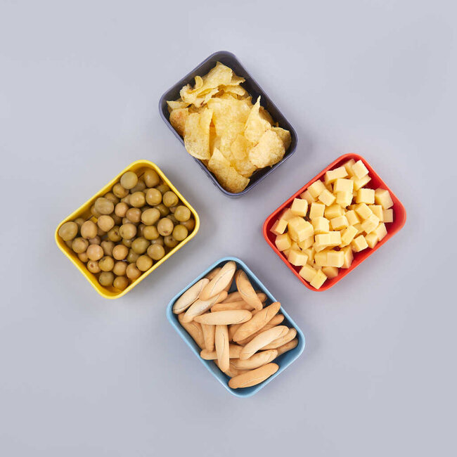 Balvi Snackbakjes set Conserverie - 4 kleuren