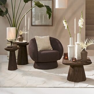 Light en Living Bijzettafel 33x33x53 cm DEGO mat  donker bruin