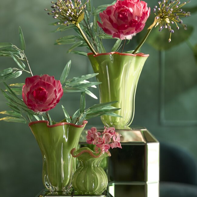 Light en Living Vaas Ø26X32 cm KAZUNO Glas groen+roze