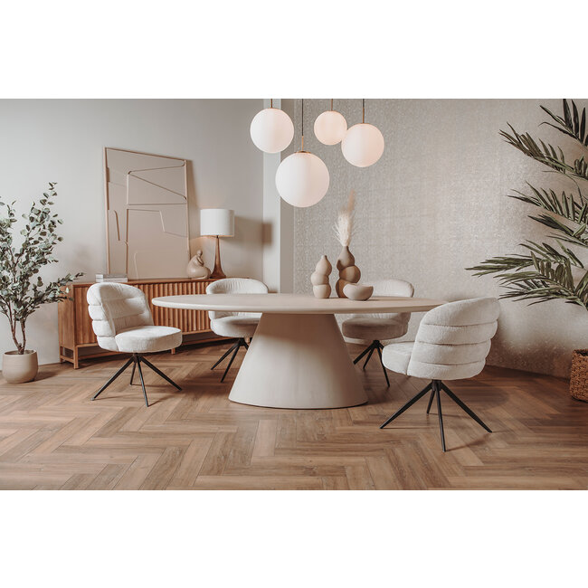 Tower Living Mello Eetkamertafel ovaal beige 220 cm showroommodel