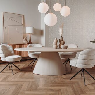 Tower Living Mello Eetkamertafel ovaal beige 200 cm