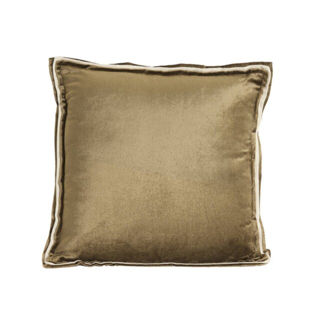 Light en Living Kussen 45x45 cm BAXLEY velvet groen+linnen naturel