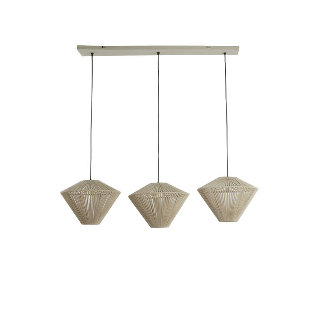 Light en Living Hanglamp 3L 120x42x130 cm FELIDA crème