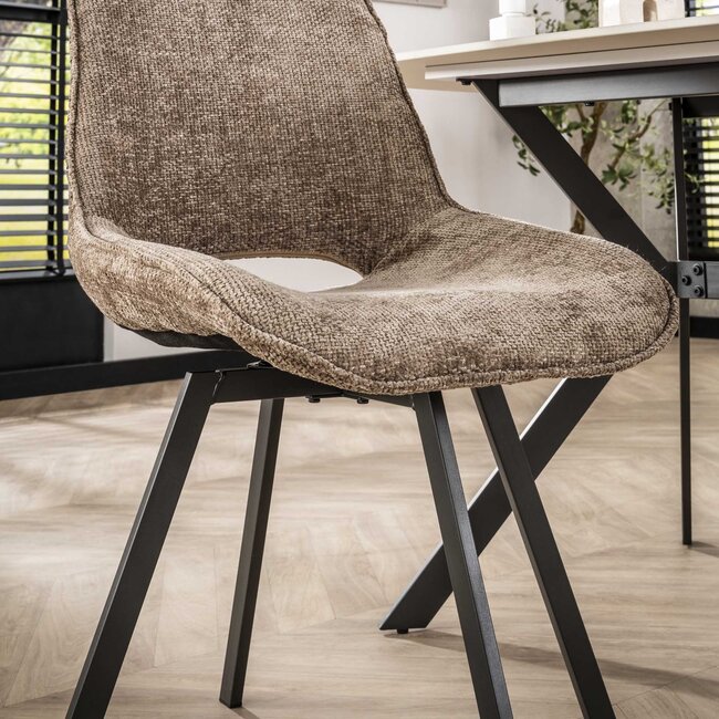 WoonStijl Eetkamerstoel Swivel - Rich champagne