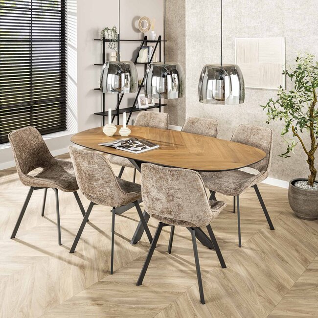 WoonStijl Eetkamerstoel Swivel - Rich champagne