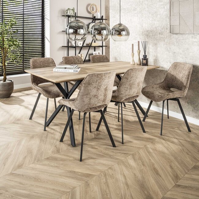 WoonStijl Eetkamerstoel Swivel - Rich champagne