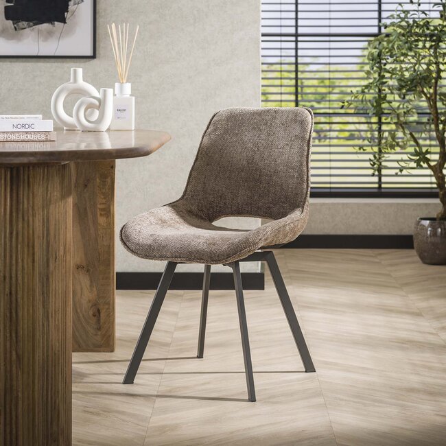 WoonStijl Eetkamerstoel Swivel - Rich champagne