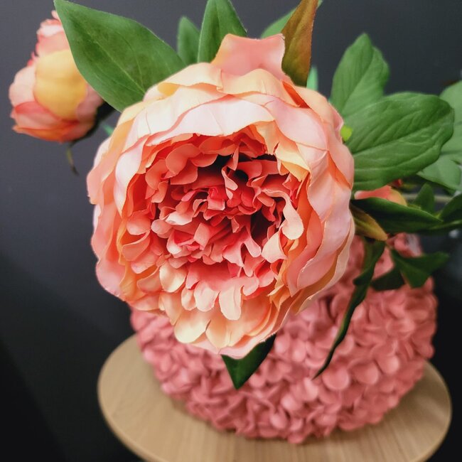 Pure Kunsttak Pioen X3 70 cm zalm