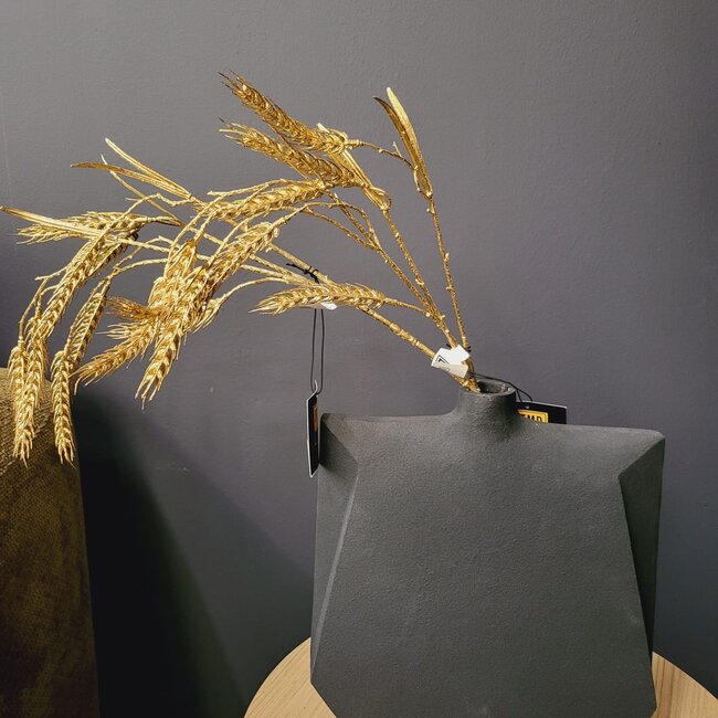 PTMD Kunsttak Leaves Plant gold metallic wheat spray