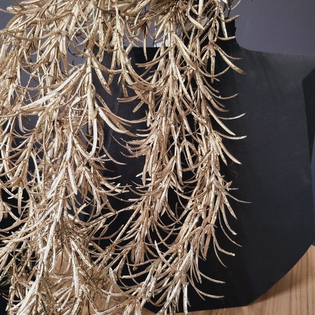 PTMD Kunsttak Leaves Plant champagne podocarpus spray