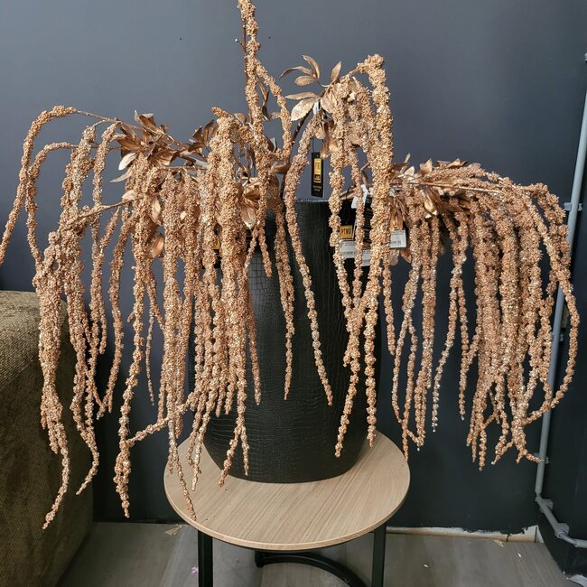 PTMD Kunsttak Twig Plant copper glitter amaranthus spray