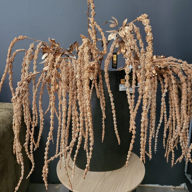 PTMD Kunsttak Twig Plant copper glitter amaranthus spray