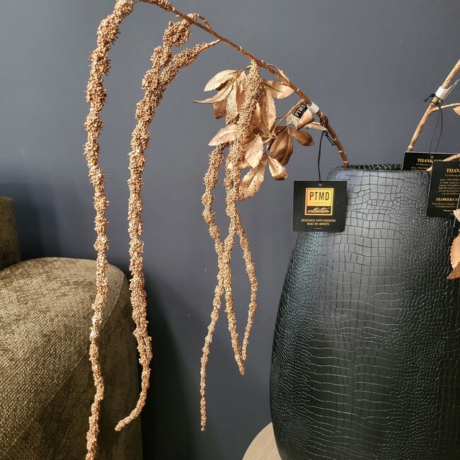 PTMD Kunsttak Twig Plant copper glitter amaranthus spray