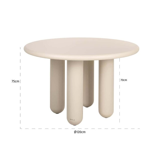 Richmond Interiors  Eettafel Calma 120Ø Beige