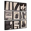 Richmond Interiors  Wall art Gabri set van 9 Zwart / Wit