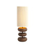 Light & Living Tafellamp Ø22x67,5 cm DANIALO hout print donkerbruin+touw crème