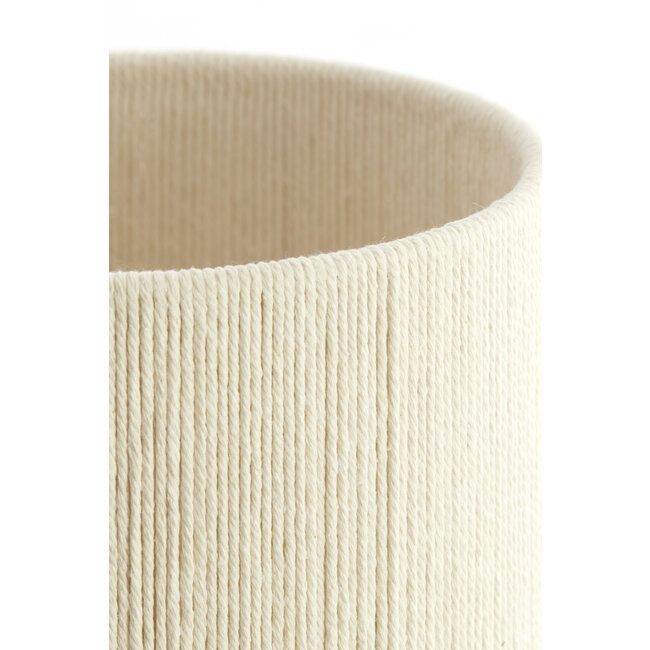 Light en Living Tafellamp Ø22x67,5 cm DANIALO hout print donkerbruin+touw crème