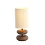 Light en Living Tafellamp Ø22x50,5 cm DANIALO hout print donkerbruin+touw crème
