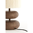 Light en Living Tafellamp Ø22x50,5 cm DANIALO hout print donkerbruin+touw crème