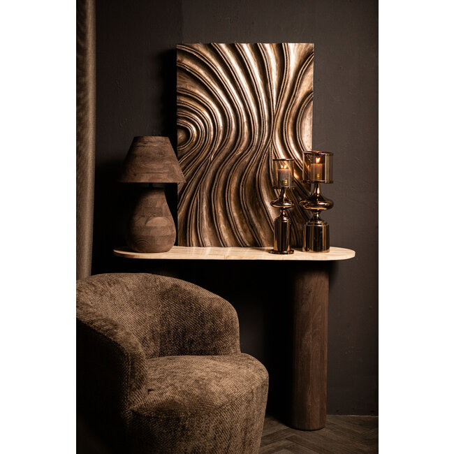 PTMD Wandpaneel Reddie Bruin glanzend MDF golvend S