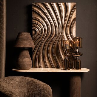PTMD Wandpaneel Reddie Bruin glanzend MDF golvend S