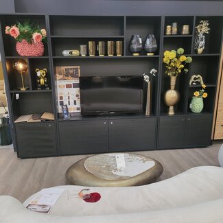 WoonMax Blackburn L wand tv meubel Noir - Showroommodel compleet