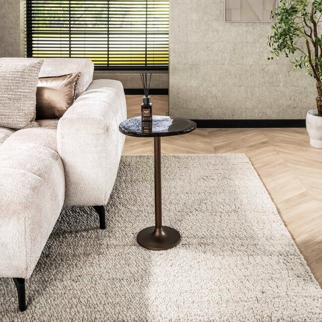 WoonStijl Bijzettafel L Eclipse koper antiek finish