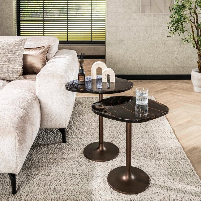 WoonStijl Bijzettafel S Eclipse koper antiek finish